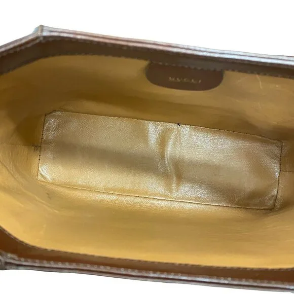 GUCCI Brown Leather Bamboo Shoulder Bag - Picture 9 of 10